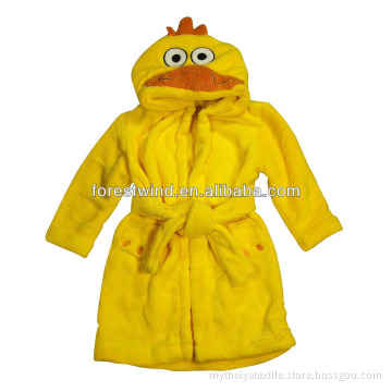 2014 new 100% organic cotton children's solid bright color hooded bathrobes